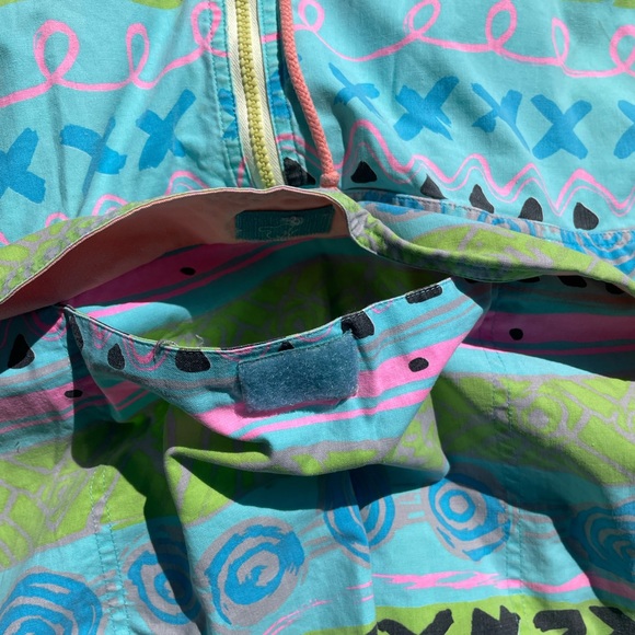 80s 90s Pacific Coast Highway PCH Pullover AOP Hooded Quarter Zip Pouch Medium - Picture 4 of 9